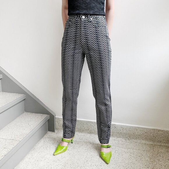 vintage versace wavy black and white jeans - Picture 1 of 9
